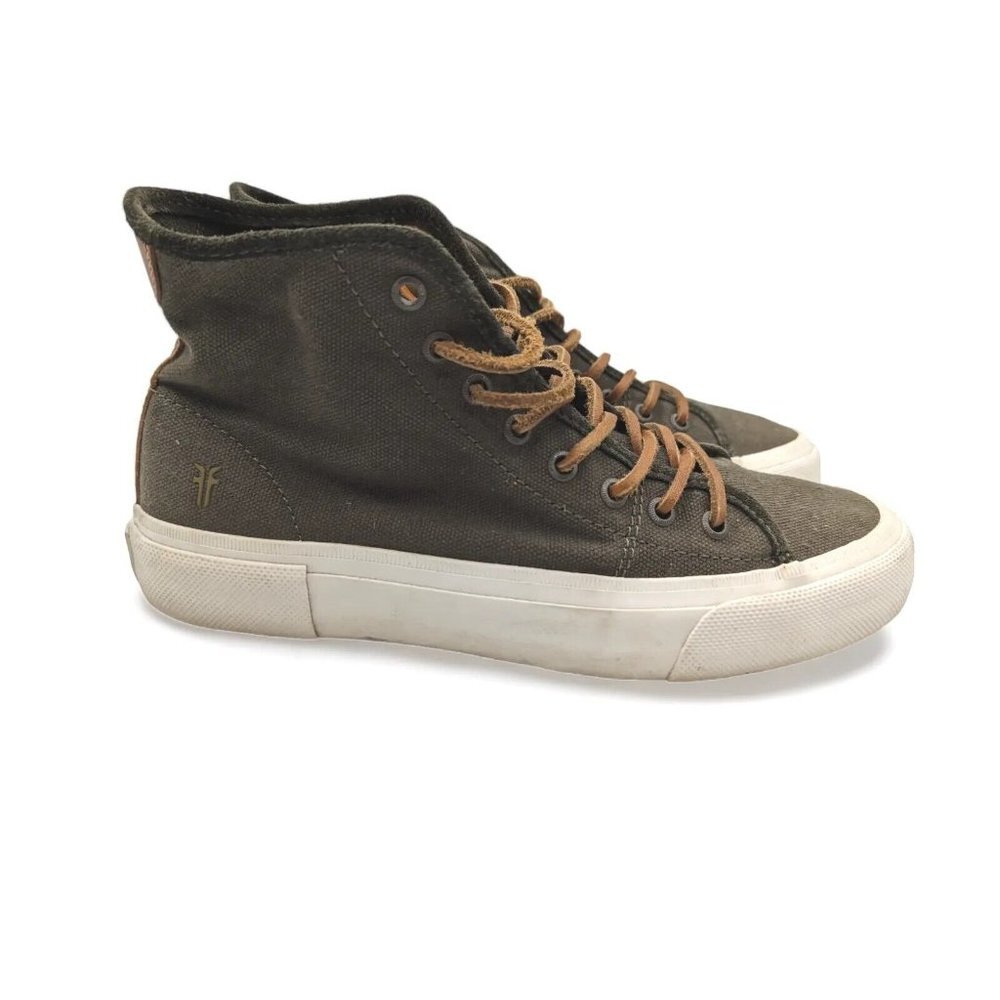 Frye Ludlow Canvas High Top Green Sneaker Mens Sz 8 Certificate of Authenticity